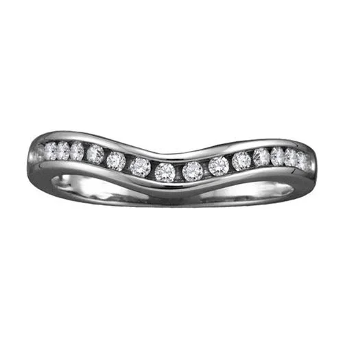 1/7 CTW Natural Diamond Wedding Ring in 14KT White Gold