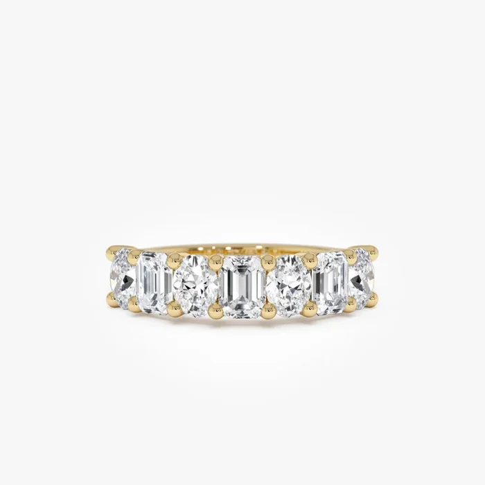 1.85 Ctw 14k Lab Grown Mixed Emerald & Oval Cut Anniversary Band – Zita