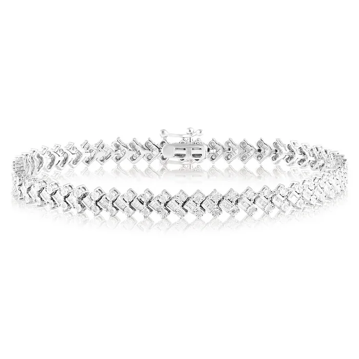 1 Carat Diamond 18cm Bracelet in Sterling Silver