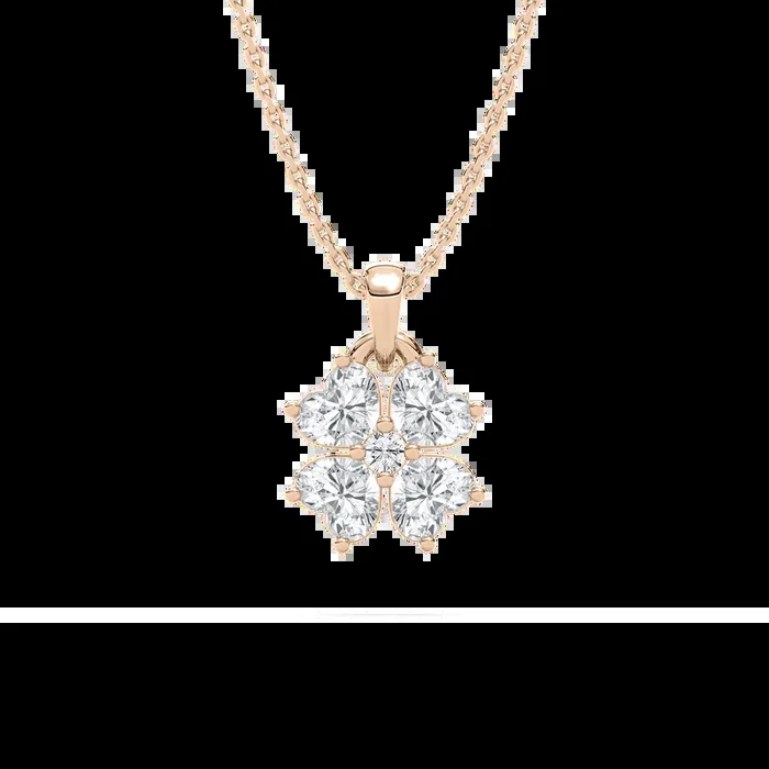 1 ctw Heart and Round Lab Grown Diamond Lucky in Love Pendant – 18 Inches