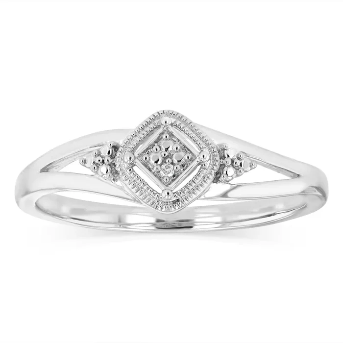 1 Diamond Dress Ring in Sterling Silver