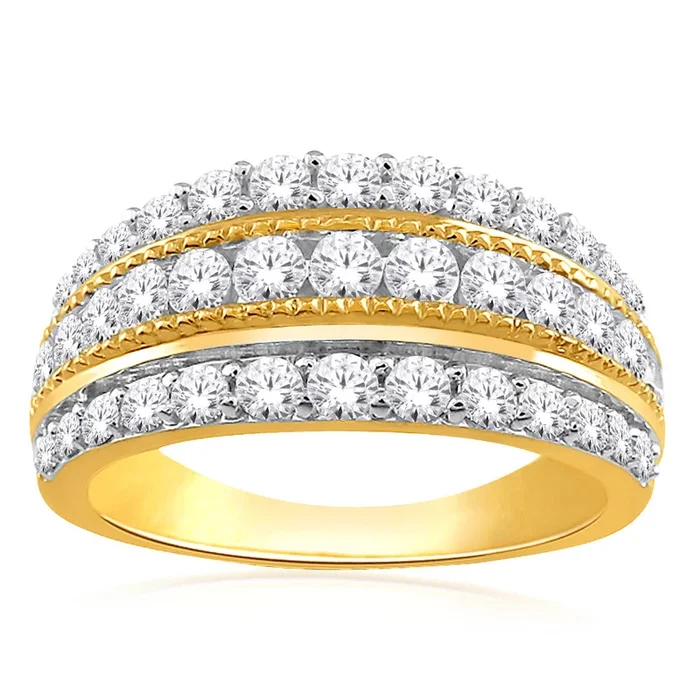 10ct Yellow Gold 1 Carat Diamond Dress Ring