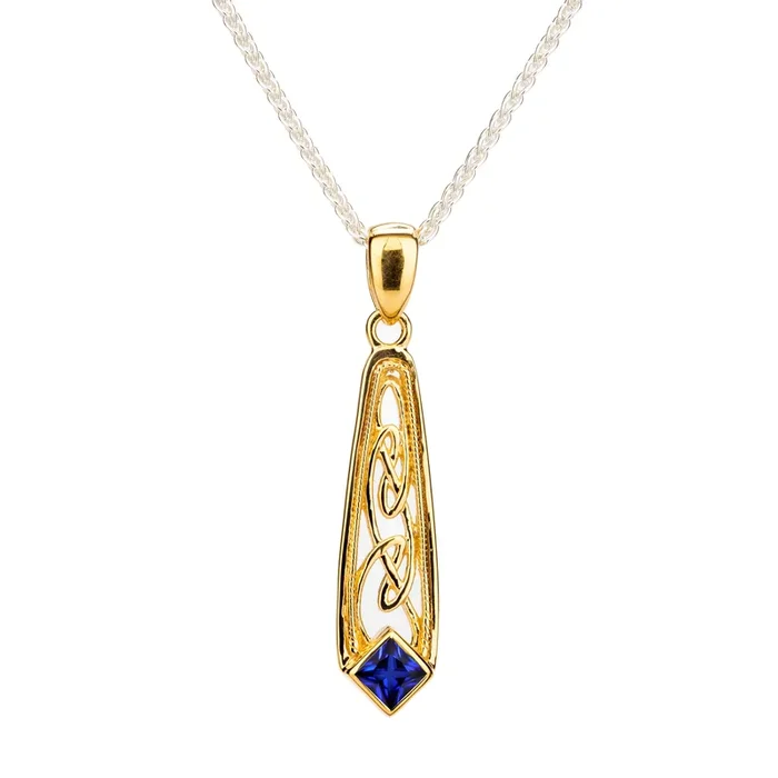 10k Gold Window to the Soul Pendant-Lab Grown Blue Sapphire