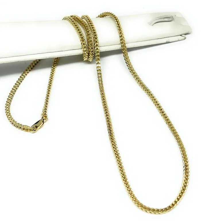 10k Solid Gold Franco Chain 18 – 28 inch 2.3mm (Semi-Hollow Style)