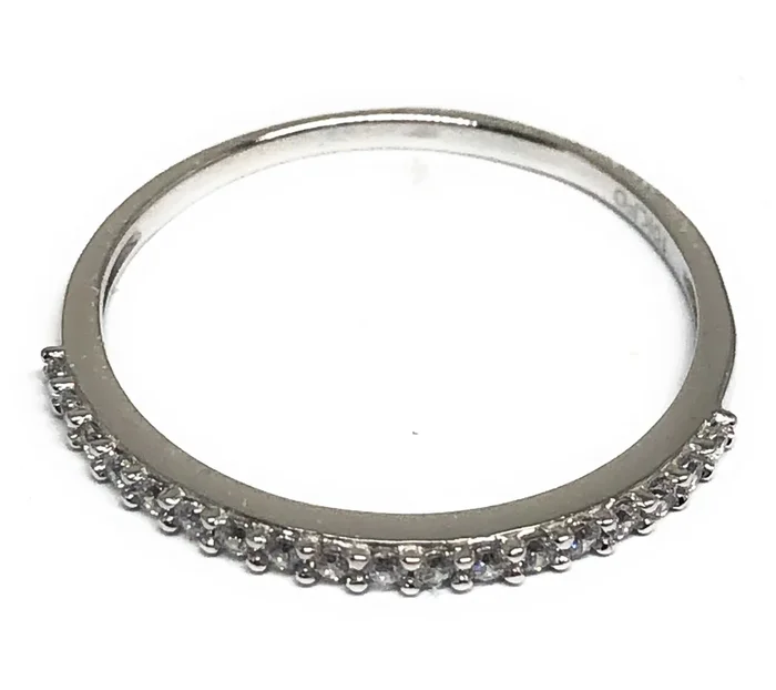 10k Solid Gold White Gold Band CZ Ring (FC 119)