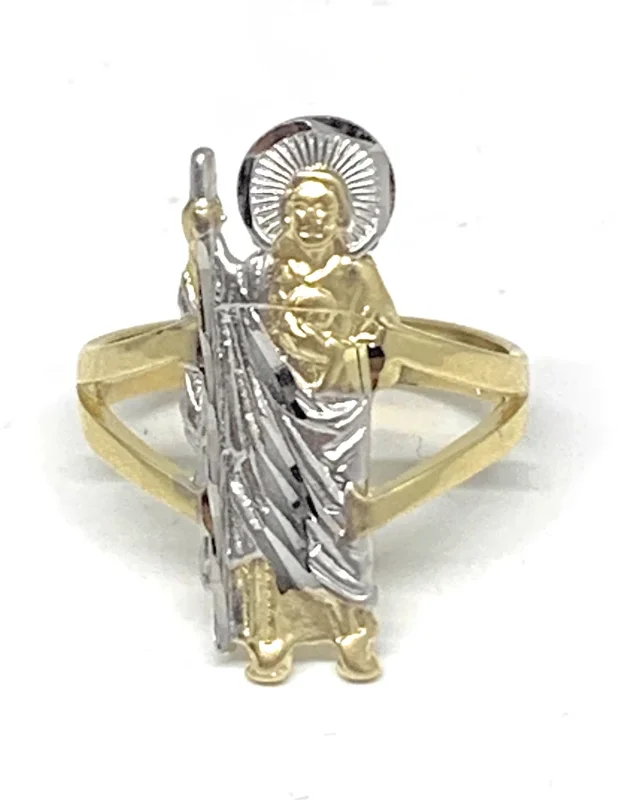 10k Solid Gold Yellow & White Gold Saan Judas Ring