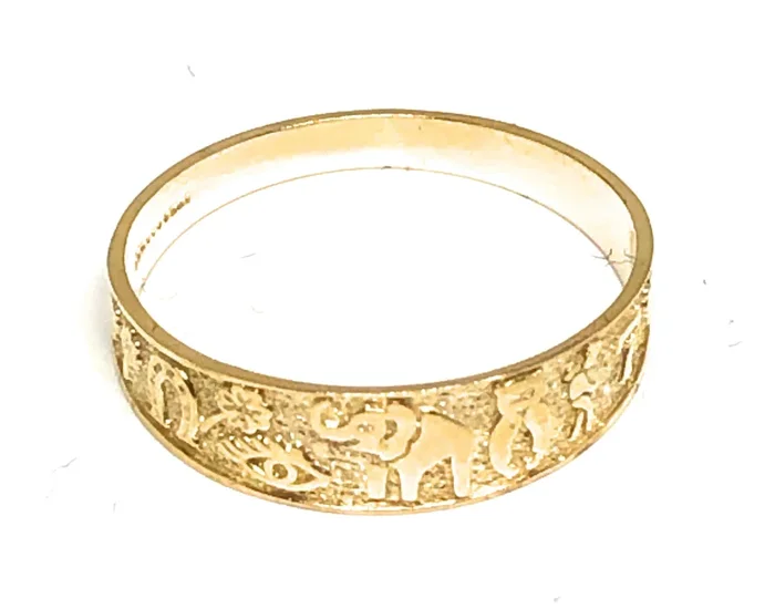 10k Solid Gold Yellow Lucky Symbols Ring Suerte