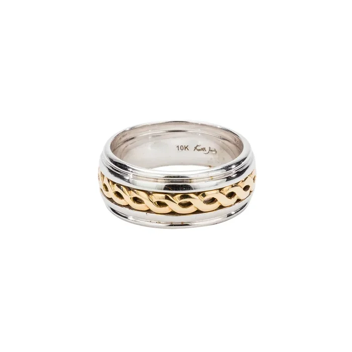 10k White and Yellow Gold Celtic Weave Knot ‘Tummel’ Ring
