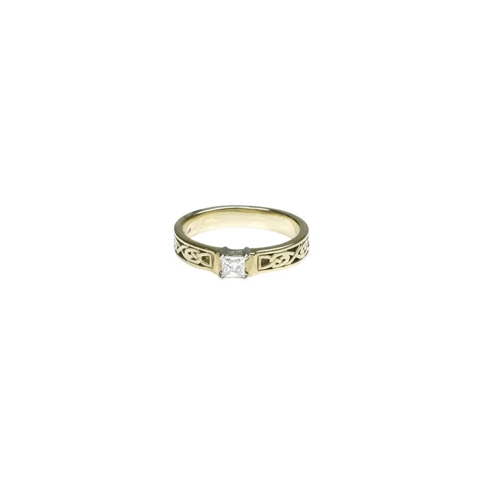10k Yellow and White Gold and Diamond ‘Anna’ Devotion Knot Ring