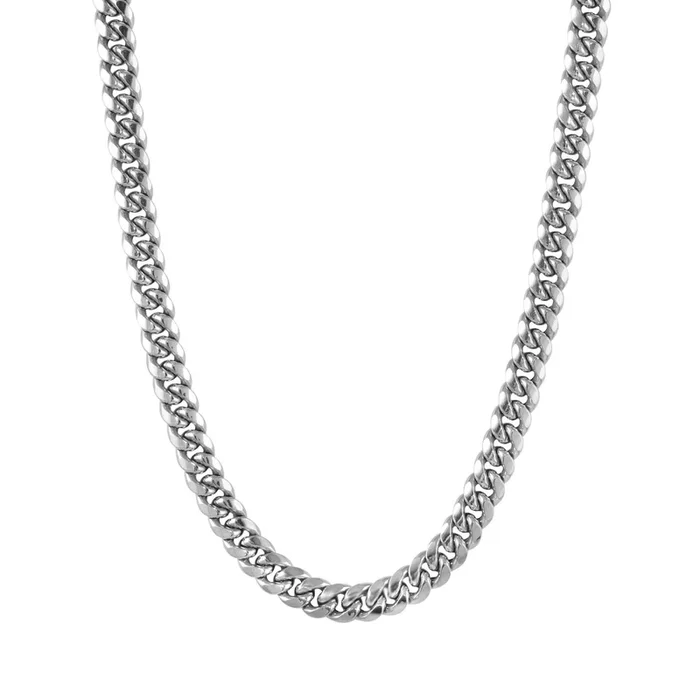 10KT White Gold 24-inch 5.5MM Cuban Link Chain