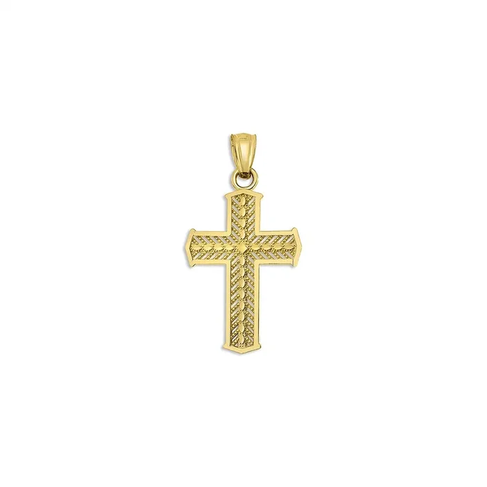 10KT Yellow Gold 21X13MM Cross Pendant. Chain Not Included.