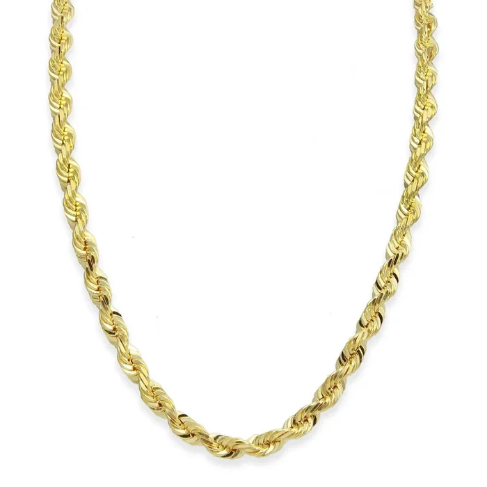 10KT Yellow Gold 26-inch 6MM Rope Chain