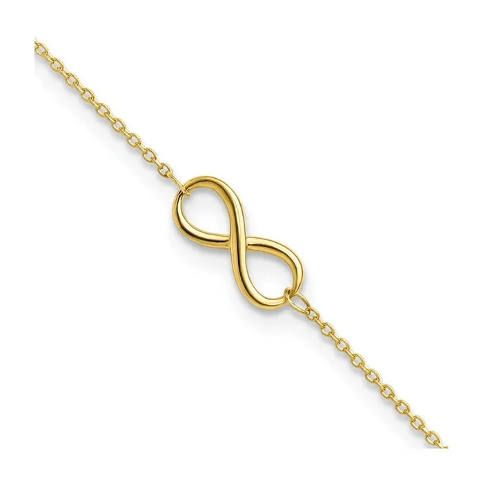 10KT Yellow Gold 9″ Infinity Anklet