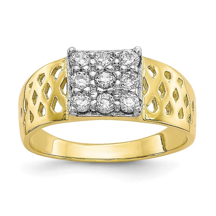 10KT Yellow Gold Cubic Zirconia Baby Ring; Size 1.5