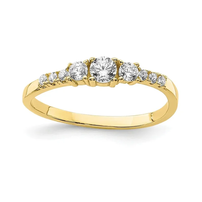 10KT Yellow Gold Cubic Zirconia Childrens Ring; Size 2.5