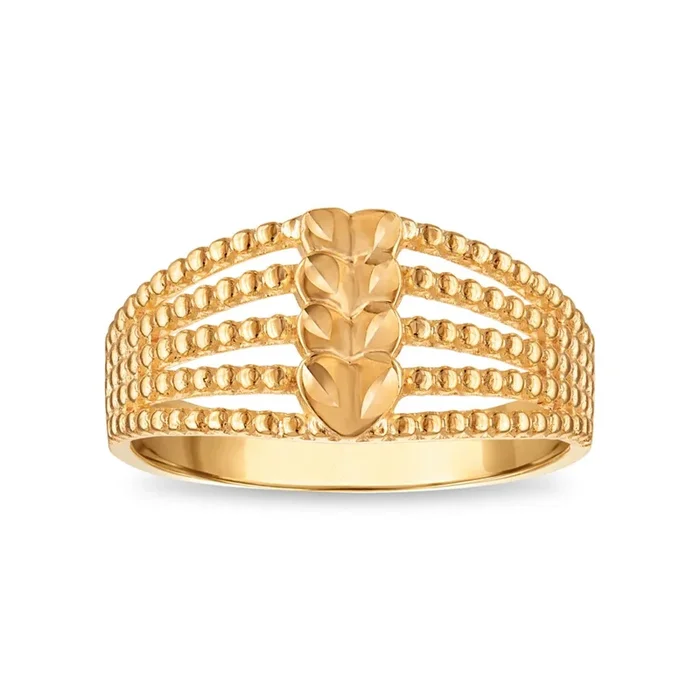 10KT Yellow Gold Stacked Heart Ring