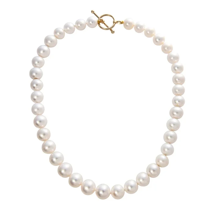 11-12mm Freshwater Pearl 14K Gold Toggle Clasp Necklace