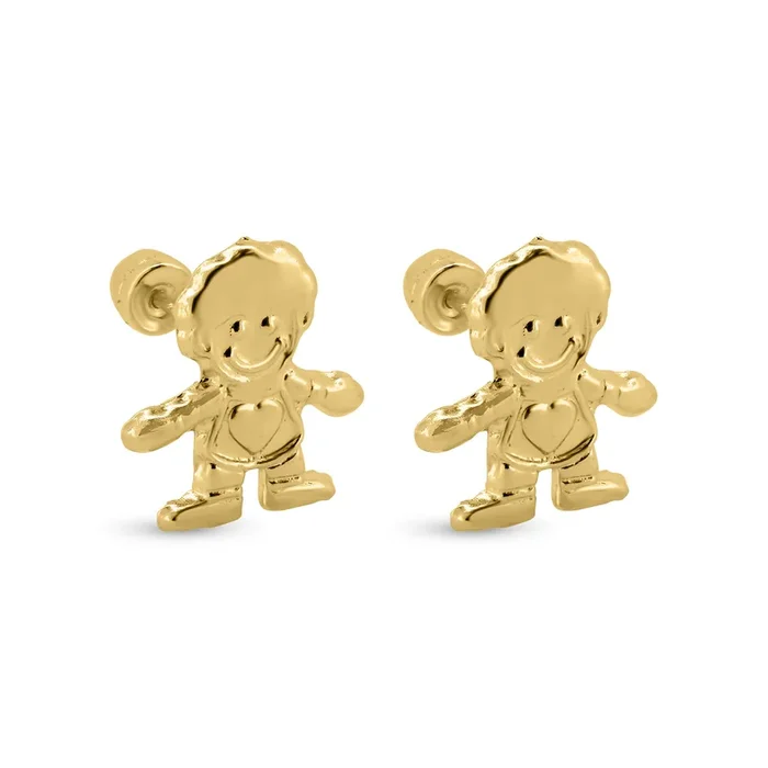 14E00388. – 14 Karat Yellow Gold Boy Screw Back Earrings