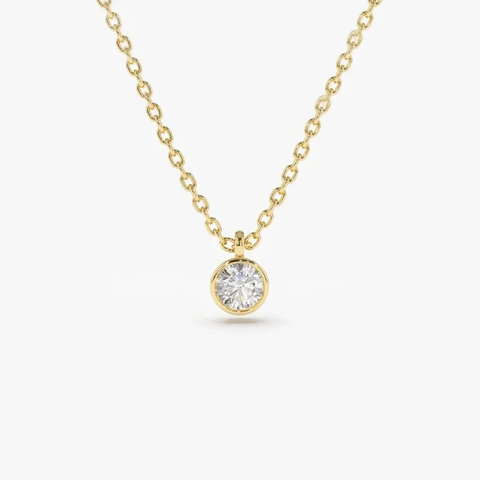 14K 0.20-0.50 ctw Diamond Solitaire on a Bail