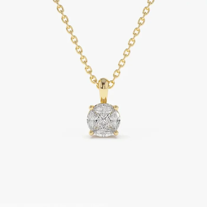 14k 0.25ctw Illusion Setting Brilliant Diamond Necklace