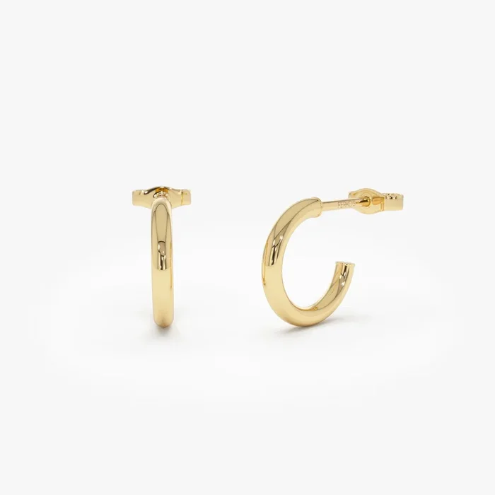 14K 2MM Dainty Gold Hoops