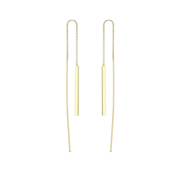 14k Bar Threader Earrings