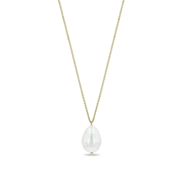14k Baroque Pearl Long Pendant Necklace – SALE