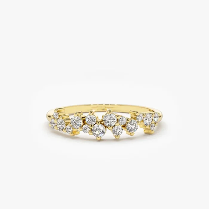 14k Diamond Statement Cluster Ring