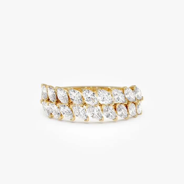 14k Double Row Marquise Anniversary Ring