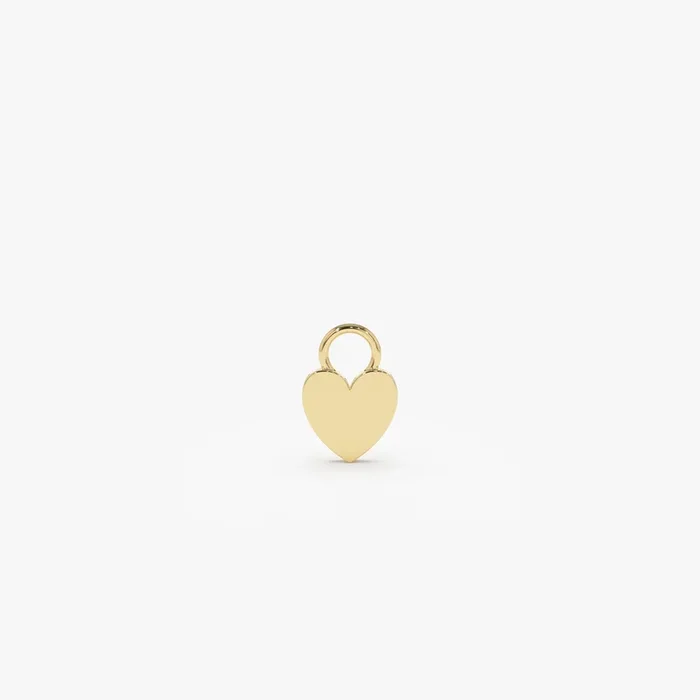 14k Flat Heart Hoop Charm
