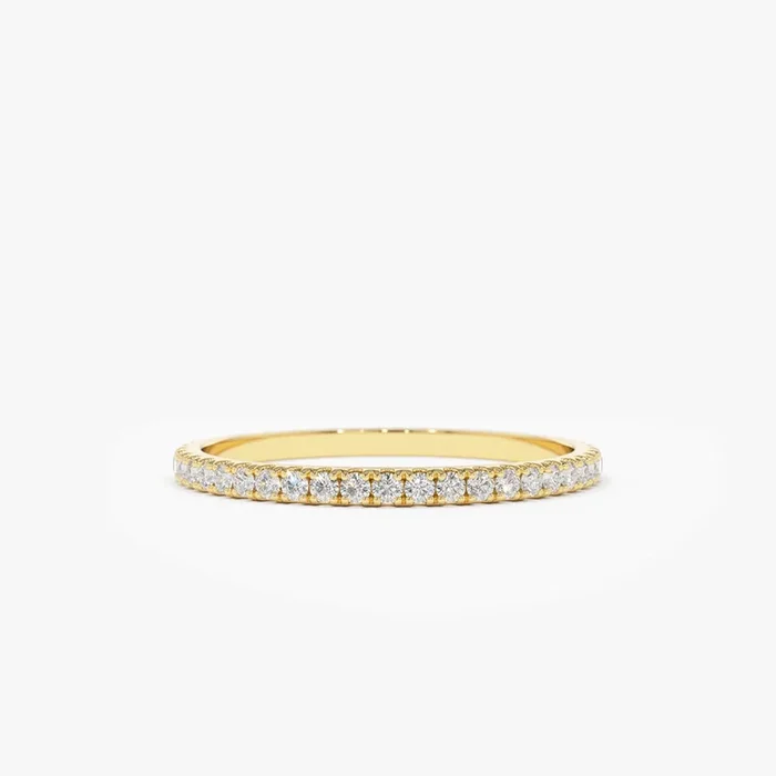 14K Gold 1.5MM Full Eternity Diamond Ring