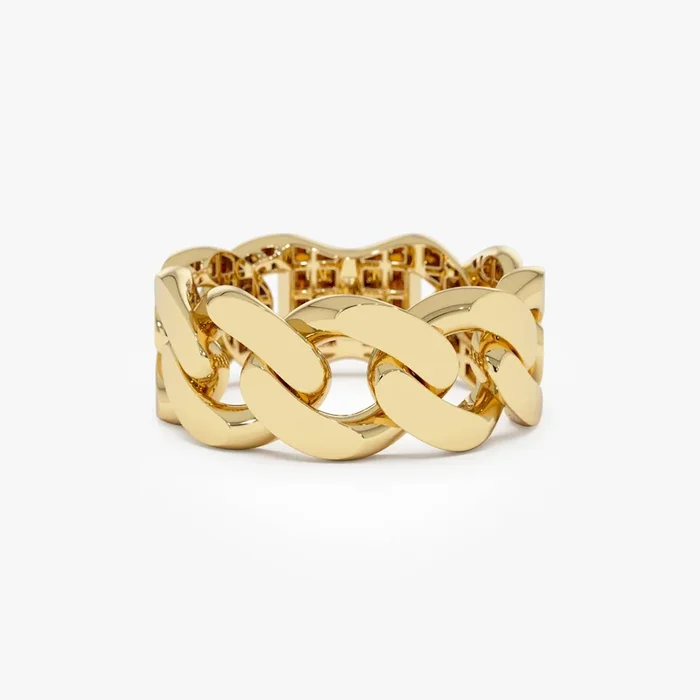 14k Gold 8MM Cuban Link Ring
