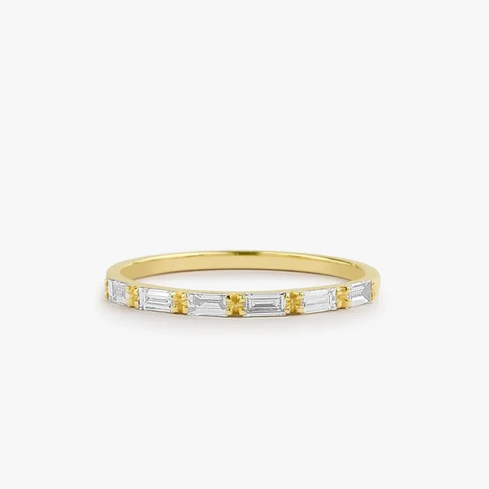 14K Gold Baguette Diamond Wedding Ring