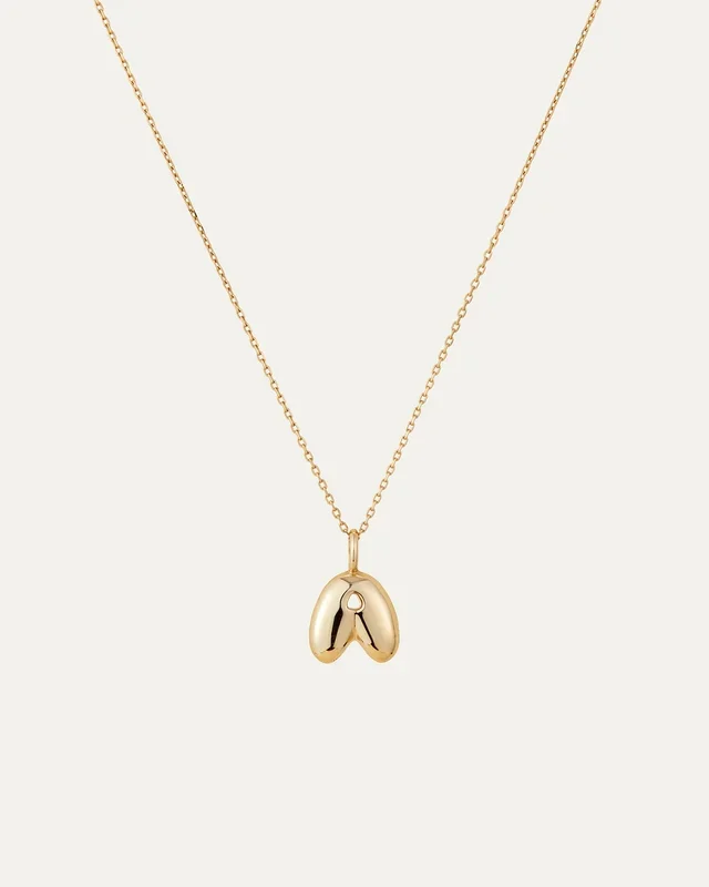 14K Gold Bubble Letter Necklace – A