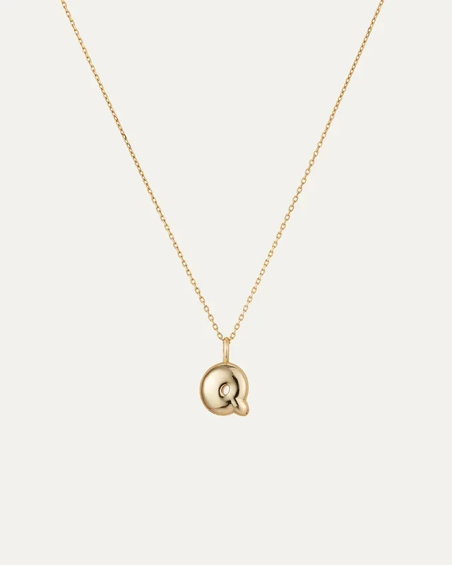 14K Gold Bubble Letter Necklace – Q
