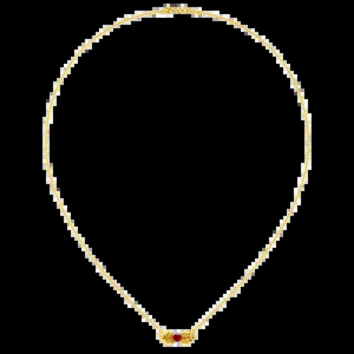 14k Gold Chain Pendant With A Heart And Leafy Designs
