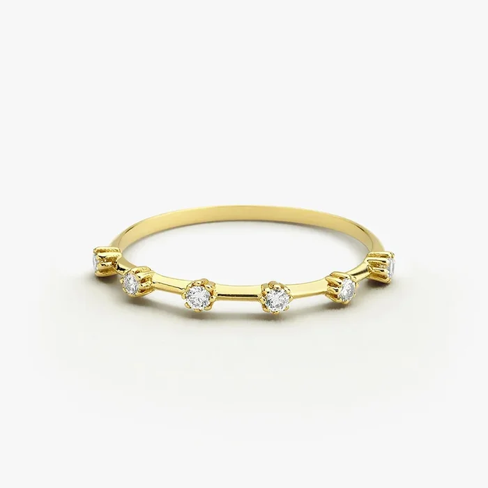 14k Gold Diamond Stacking Ring