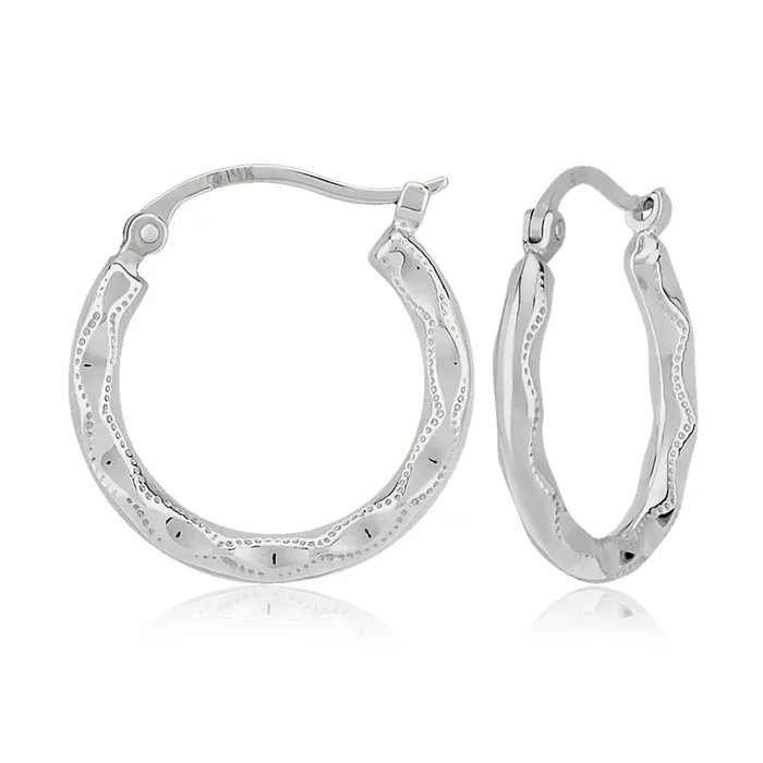 14k Gold Fancy Scallop Hoops