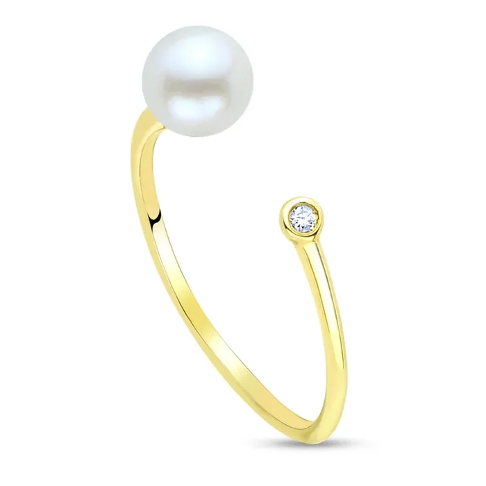 14k Gold Freshwater Pearl Open Ring