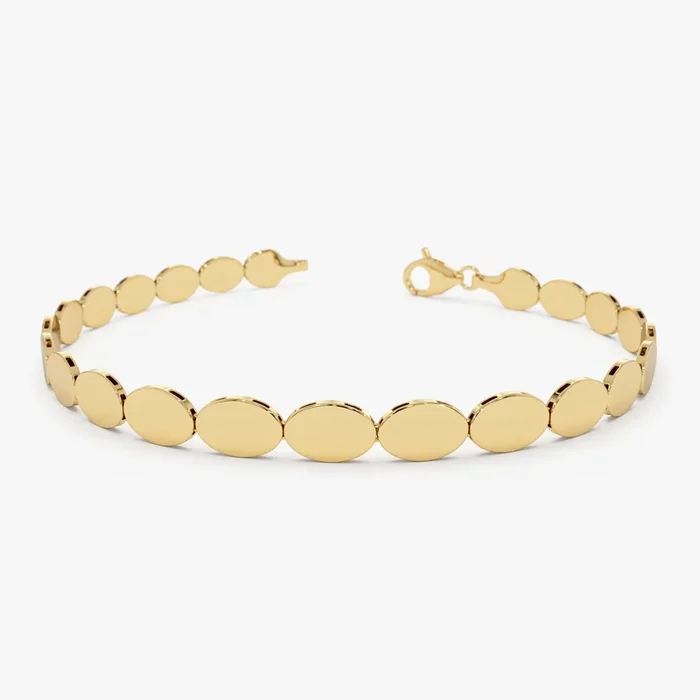 14k Gold Oval Link Stacking Bracelet