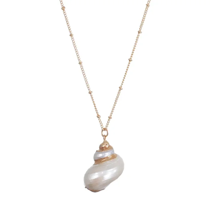 14k Gold Plated Golden Shell Pendant Necklace