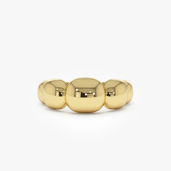 14k Gold Puffy Gold Band
