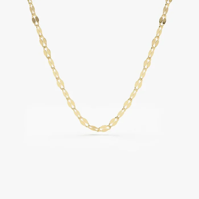 14K Gold Sparkle Diamond Cut Chain