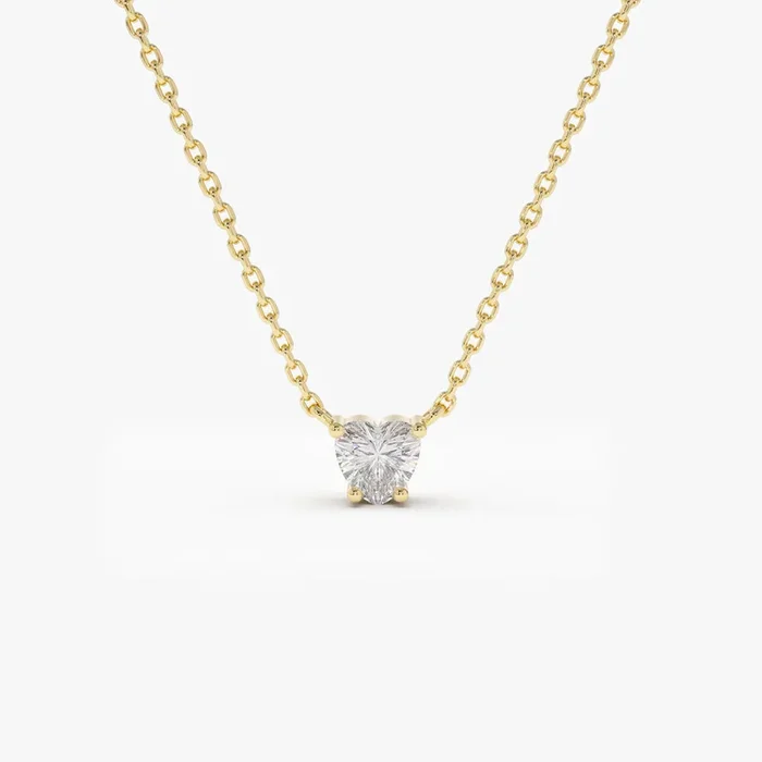 14k Heart-Shape Diamond Necklace