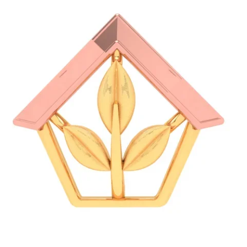 14k Home And Leaf Shape Gold Pendant From Online Exclusive