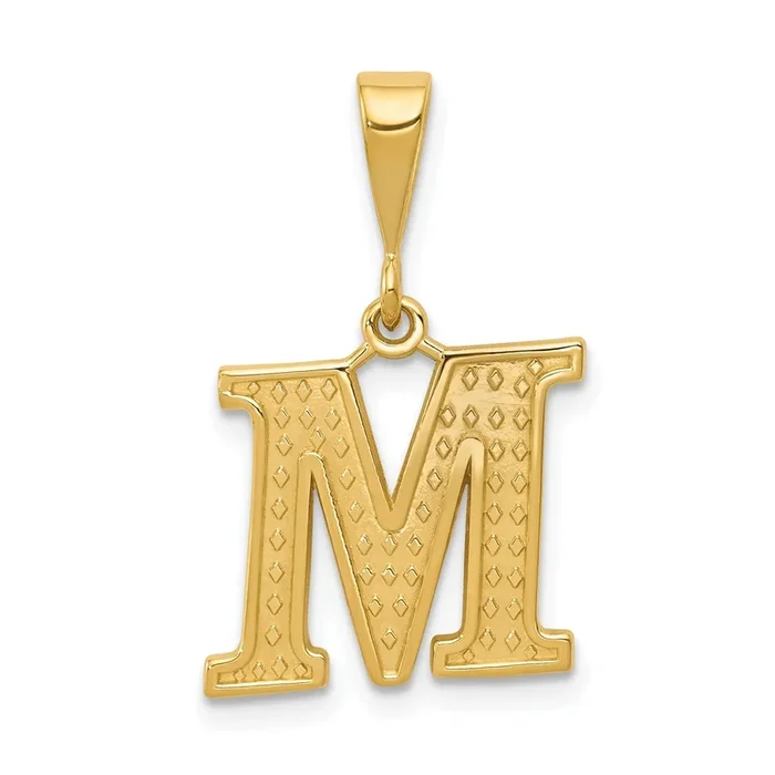 14k Initial M Charm