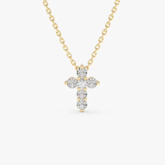 14k Large Diamond Cross