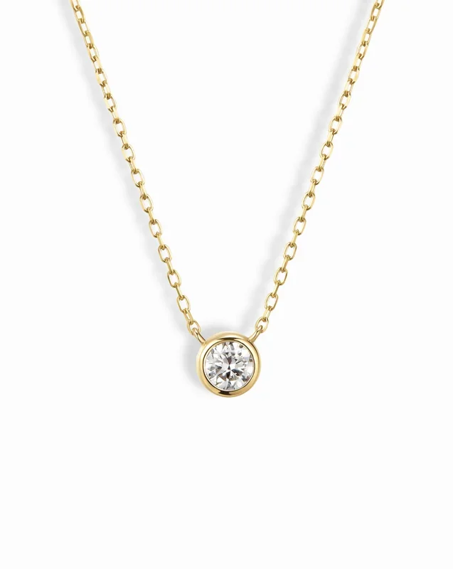 14k Margie Diamond Bezel Necklace