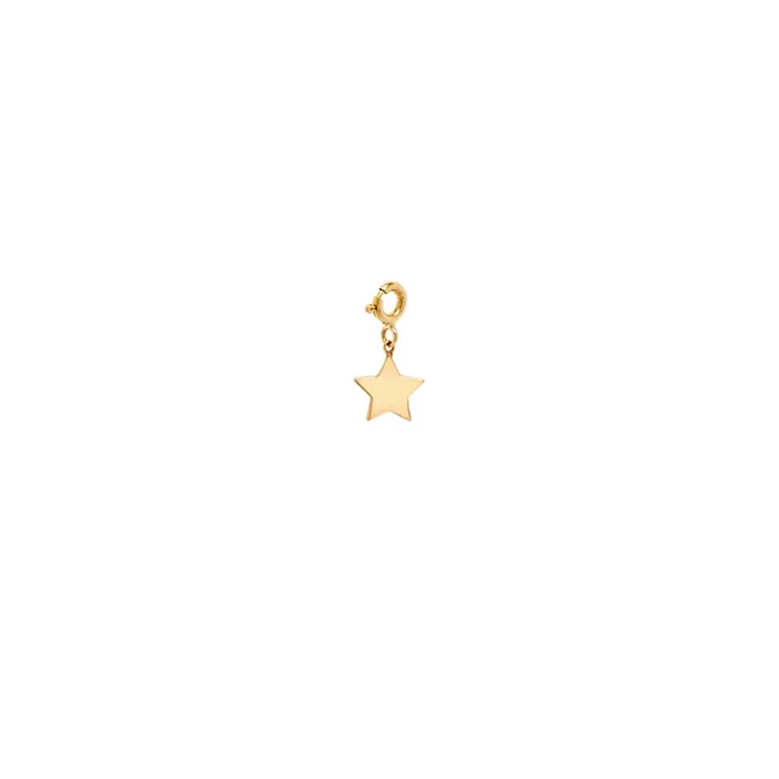 14k Midi Bitty Star Charm Pendant with Spring Rring