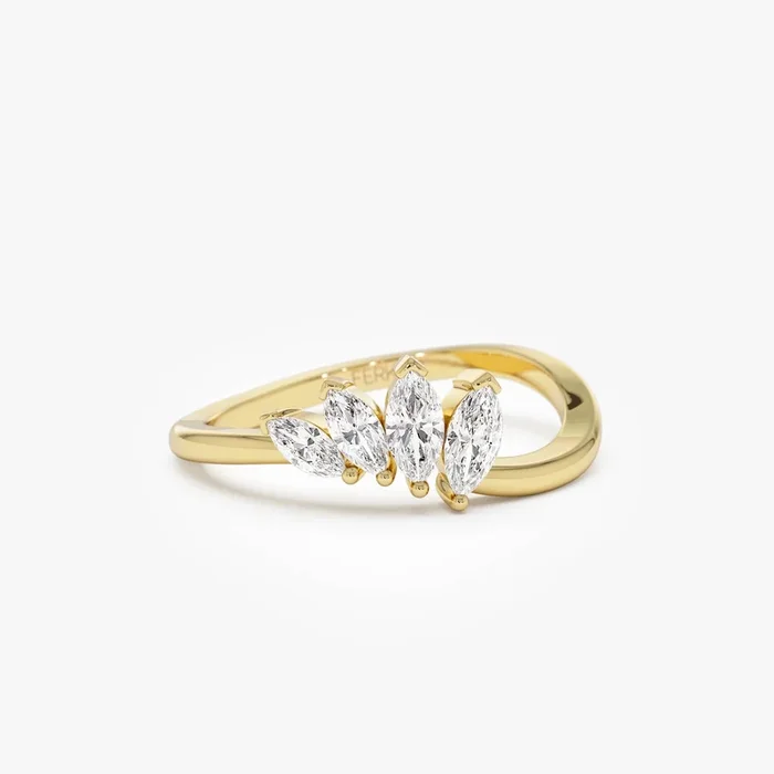 14k Modern Marquise Diamond Cluster Ring